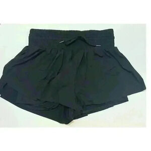 Women's Plus Drawstring Waist Swimsuit Skirt Skort Shorts Black Size 2XL